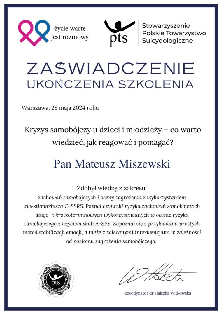 PTP Zaświadczenie